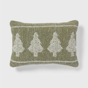 Oblong Holiday Decorative Pillow Woven Tree - Threshold